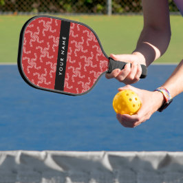 Weihnachtsgarland, Rot, Ihr Name, Personalisieren Pickleball Schläger