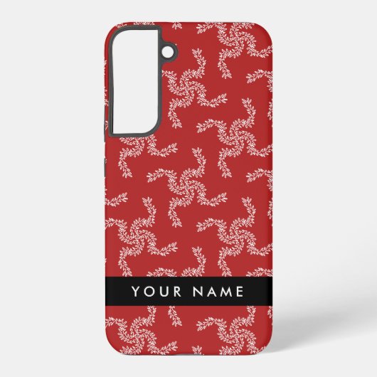 Weihnachtsgarland, Rot, Ihr Name, Personalisieren Samsung Galaxy Hülle (Rückseite)