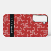 Weihnachtsgarland, Rot, Ihr Name, Personalisieren Samsung Galaxy Hülle (Rückseite (Horizontal))