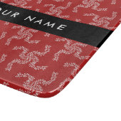 Weihnachtsgarland, Rot, Ihr Name, Personalisieren Schneidebrett (Ecke)