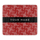 Weihnachtsgarland, Rot, Ihr Name, Personalisieren Schneidebrett (Vorderseite)