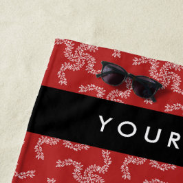 Weihnachtsgarland, Rot, Ihr Name, Personalisieren Strandtuch