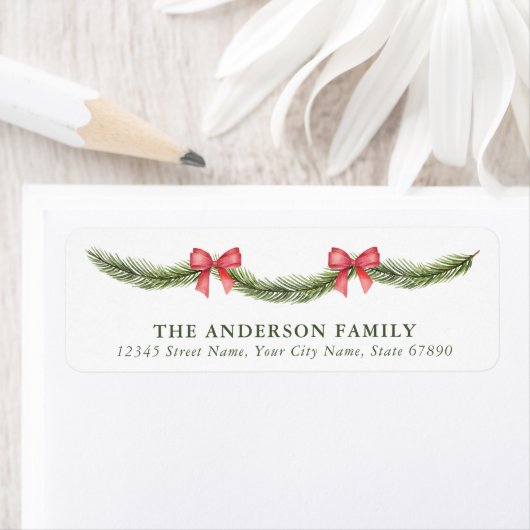 Weihnachtsgarland-Rücksendeadressen-Aufkleber (Insitu)
