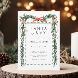 Weihnachtsgarland Santa Baby Dusche Einladung