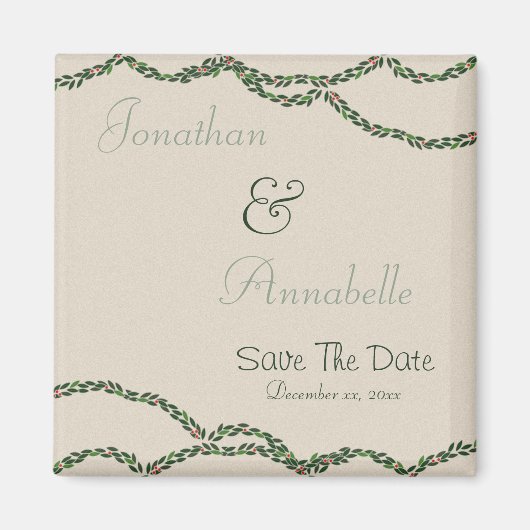 Weihnachtsgarland Save the Date Magnet (Vorne)
