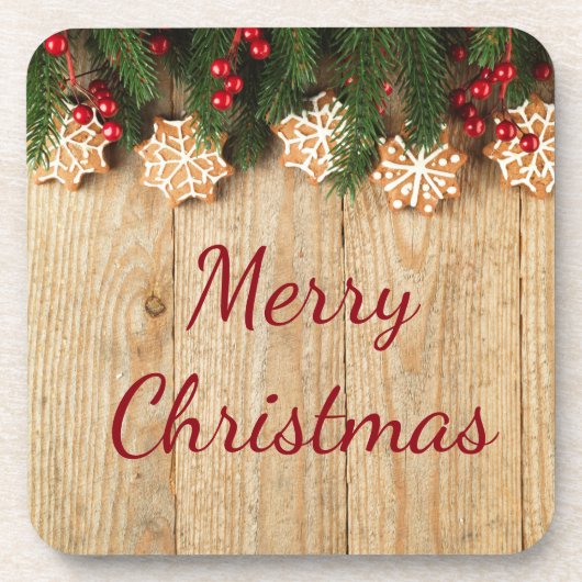 Weihnachtsgarland & Snowflake Cookies Untersetzer (Vorderseite)