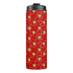 Weihnachtsgarland und Ornament_rot Thermosbecher