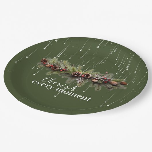 Weihnachtsgarland und Shooting Stars Cherish the Pappteller (Schrägansicht)