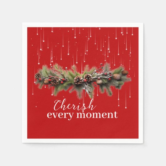 Weihnachtsgarland und Shooting Stars Cherish the Serviette (Vorderseite)