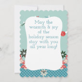 Weihnachtsgarn Stricknadeln Häkelhaken Engel Feiertagskarte (Rückseite)