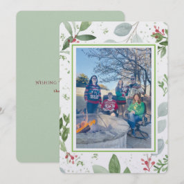 Weihnachtsgarten-Familienfoto Feiertagskarte