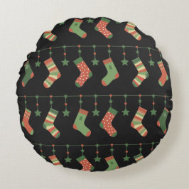Weihnachtsgarten für Strümpfe Rundes Kissen