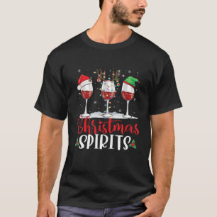 Weihnachtsgärten Glas Wein Santa Rentier Elf T-Shirt
