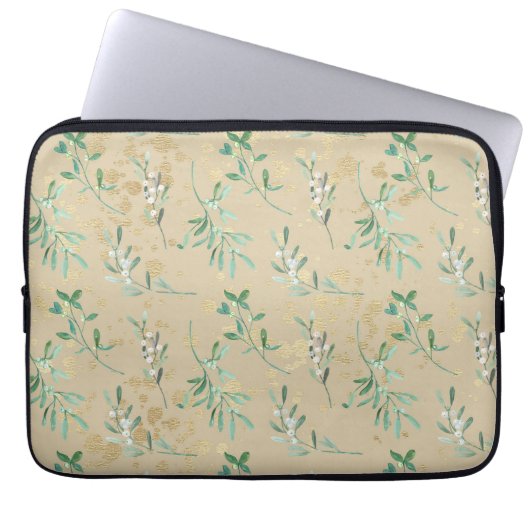 Weihnachtsgarten Kunstmuster Laptopschutzhülle (Vorderseite)