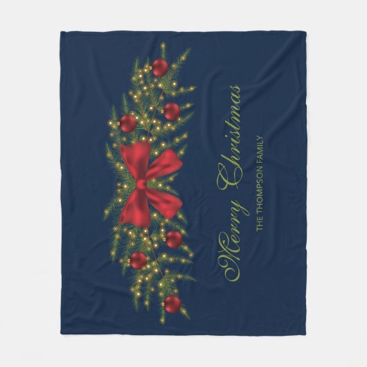 Weihnachtsgarten mit einem roten Bogen und Bauern Fleecedecke (Vorderseite)