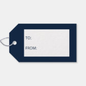 Weihnachtsgarten mit einem roten Bogen und Bauern Geschenkanhänger (Rückseite Horizontal)