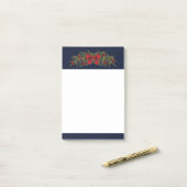 Weihnachtsgarten mit einem roten Bogen und Bauern Post-it Klebezettel (Auf Schreibtisch)