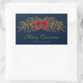 Weihnachtsgarten mit einem roten Bogen und Bauern Rechteckiger Aufkleber (Tasche)