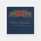 Weihnachtsgarten mit einem roten Bogen und Bauern Serviette (Vorderseite)