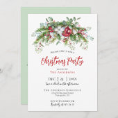 Weihnachtsgarten rot für die Party Einladung (Vorne/Hinten)