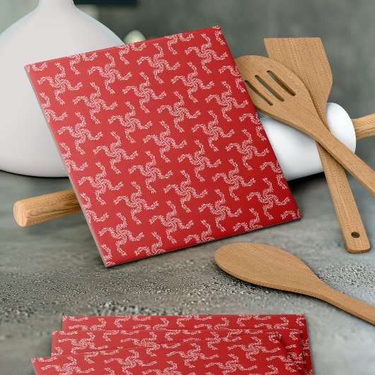 Weihnachtsgarten Rot, Weihnachtsdekoration, Weihna Fliese