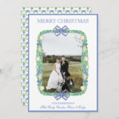 Weihnachtsgarten Strumpf Ein Foto Feiertagskarte (Vorne/Hinten)