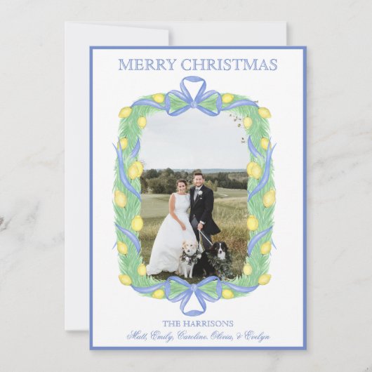 Weihnachtsgarten Strumpf Ein Foto Feiertagskarte (Vorderseite)