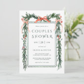 Weihnachtsgarten Wasserfarbe Paare Dusche Einladung (Stehend Vorderseite)