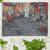 Weihnachtsgasse Italien Geschirrtuch (Gefaltet)