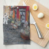 Weihnachtsgasse Italien Geschirrtuch (Viertel Falte)