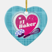 Weihnachtsgebäck #1 Nummer eins Bäckerei Weihnacht Keramik Ornament (Vorne)