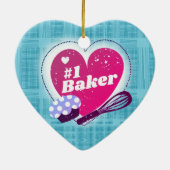 Weihnachtsgebäck #1 Nummer eins Bäckerei Weihnacht Keramik Ornament (Hinten)