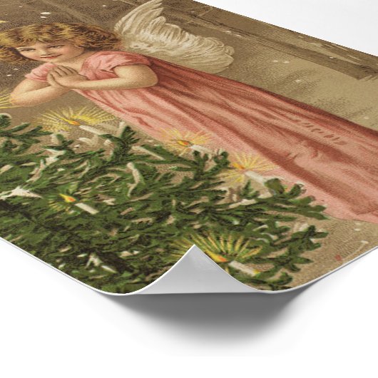 Weihnachtsgebäck Angel und Weihnachtsbaum Poster (Ecke)