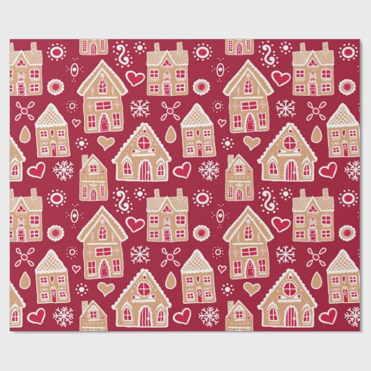 Weihnachtsgebäck auf Rot Geschenkpapier (Flach)