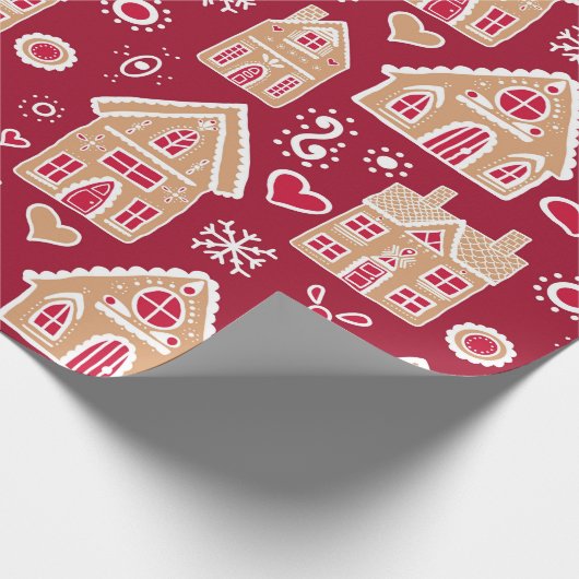 Weihnachtsgebäck auf Rot Geschenkpapier (Ecke)