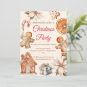 Weihnachtsgebäck aus Party Einladung (Stehend Vorderseite)