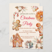 Weihnachtsgebäck aus Party Einladung (Vorne/Hinten)