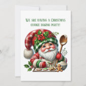 Weihnachtsgebäck-Backparty-Gnom Einladung (Vorderseite)