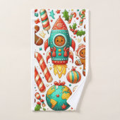Weihnachtsgebäck Badhandtuch Set (Handtuch)