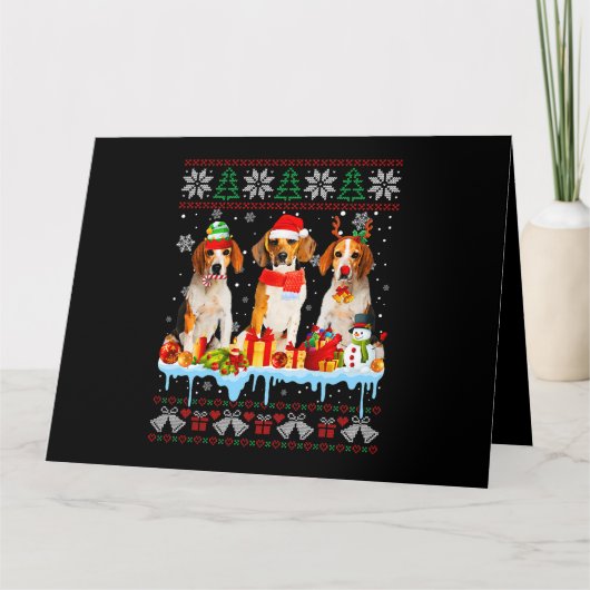 Weihnachtsgebäck Beagle Hund Weihnachten Kostüm 7 Karte (Vorderseite)
