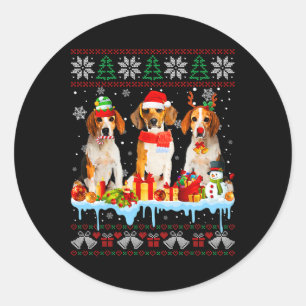 Weihnachtsgebäck Beagle Hund Weihnachten Kostüm 7 Runder Aufkleber