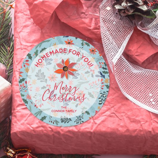 Weihnachtsgebäck - Blume Runder Aufkleber