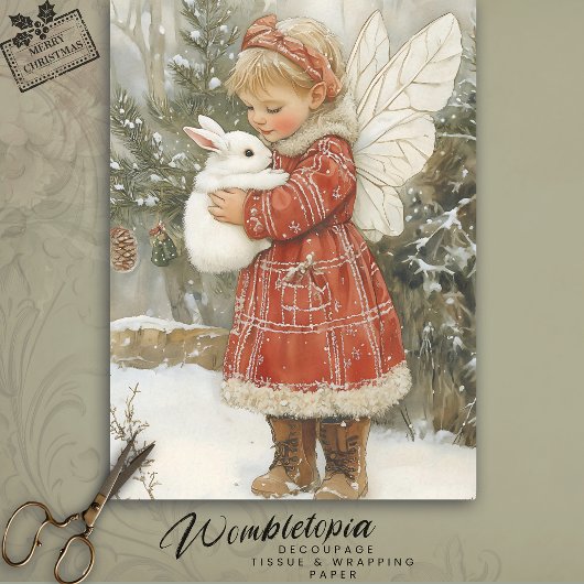 Weihnachtsgebäck & Bunny im gemütlichen Roten Coat Seidenpapier