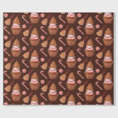 Weihnachtsgebäck Cookie Cupcake Geschenkpapier (Flach)