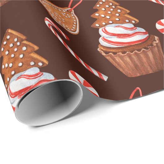 Weihnachtsgebäck Cookie Cupcake Geschenkpapier (Rolleneckpunkt)