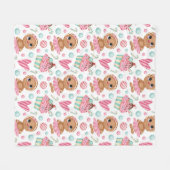 Weihnachtsgebäck Cookie Girl Candy & Cupcakes Fleecedecke (Vorderseite (Horizontal))