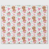 Weihnachtsgebäck Cookie Girl Candy & Cupcakes Geschenkpapier (Flach)