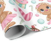 Weihnachtsgebäck Cookie Girl Candy & Cupcakes Geschenkpapier (Rolleneckpunkt)