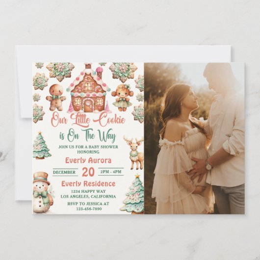 Weihnachtsgebäck Cookies Baby Dusche Party Einladung (Vorderseite)