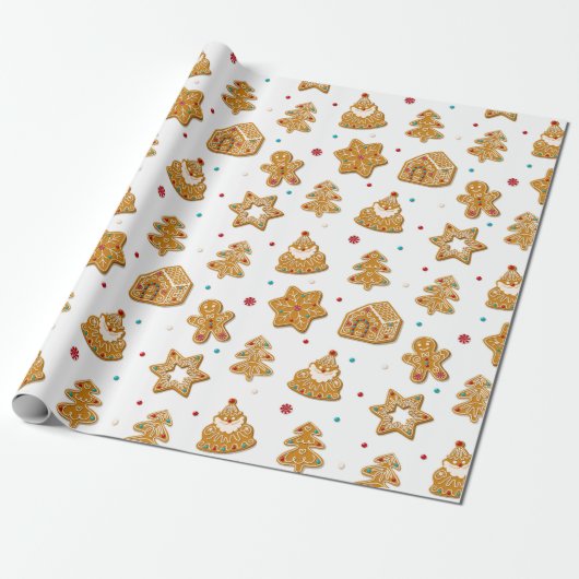 Weihnachtsgebäck Cookies Modernes Muster Geschenkpapier (Ungerollt)